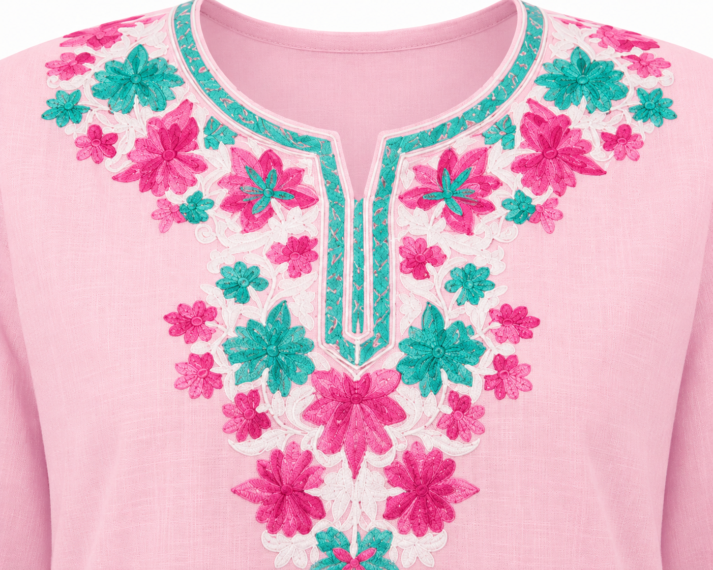 Kashmir Aari cotton Co-Ord Set | Pink